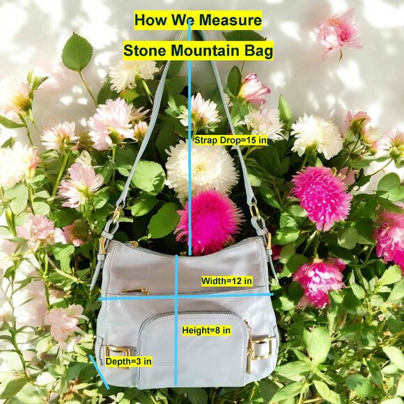 Stone Mountain Blue Leather Purse Shoulder Bag 12238 - Picture 5 of 9